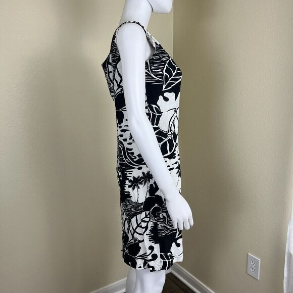 Vintage Jams World Women's Size L Monochromatic Floral Hawaiian Tank Mini Dress - Picture 11 of 13